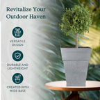 The HC Companies 22 Inch Avino Tall Square Planter - Decorative Indoor Outdoor Plant Pot for Front Porch, Deck, Patio and Home, Oxidized Black - Image 6