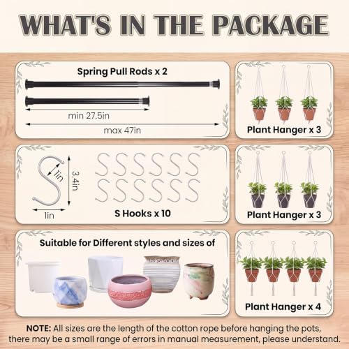22 Pcs Window Hanging Plant Holder Set Boho Hoom Decor, No Drilling - Image 2