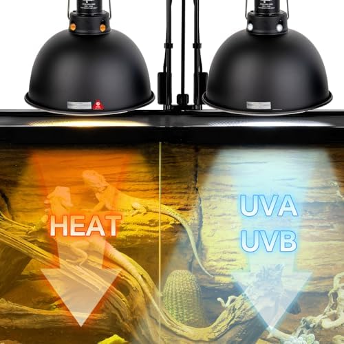 2 Pack Reptile Light Fixture, 8.5in Deep Dome Reptile Lamp Fixture, Optical Reflection Cover, Separate Switch & Hook, Terrarium Light Fixture for Reptile Heat Basking UVB Bulbs, 150W, Black - Image 5