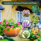 12 Inch Glazed Hanging Planters for Indoor Outdoor Plants, 2 Pack - Image 6