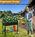 Koutemie Raised Garden Bed with Legs, Planter Box Outdoor with Wheels - Image 4