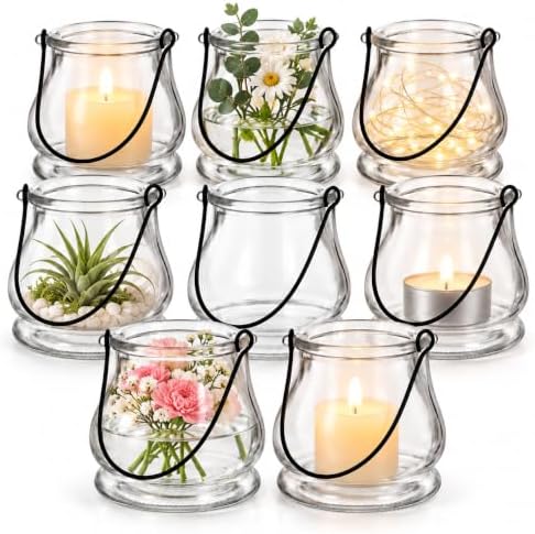 Cabilock 8-Piece Hanging Glass Terrariums for Air Plants and Tea Lights by cabilock