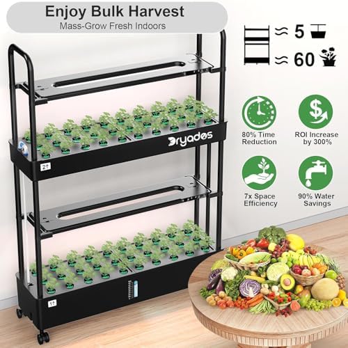Large Hydroponic Tower Garden System Black, 90 Pod Vertical Indoor Growing Kit with LED Grow Light, Auto Circulating Water System, 40L Planter - Image 7
