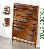 Hanging Rod Plant Stand 3 Tier Flower Ladder Rack Free Standing Shelf Storage Display Holder, Indoor Outdoor Garden Patio Planter Stand Bamboo, Brown (Size : 70x33x124cm) - Image 3