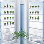 4-Tier Clear Hanging Plant Shelves, Adjustable Indoor Window Plant Stand - Image 4