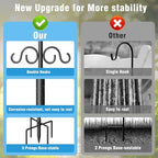 Double Shepherds Hooks for Outdoor, 76 Inch Heavy Duty Bird Feeder Pole with 5 Prongs Base, Adjustable Shepherds Hook for Bird Feeder, Garden, Weddings, Hanging Plant, 2 Pack - Image 4