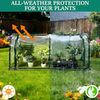 Meonum Mini Greenhouse with Grow Light, 51.18 "L x 25.59" W x 21.65" H Portable Greenhouses Waterproof UV-Resistant for Indoor/Outdoor Seed Starting(Dome Shape) - Image 5