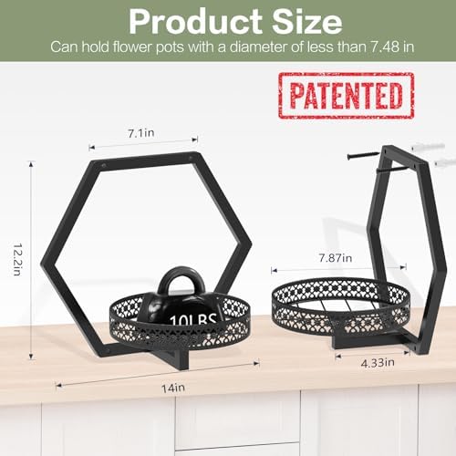 3 Packs Wall Planters for Indoor Plants, 7.9inch Metal Wall Plant Holder Hanger Wall Decor, Wall-Mounted Hanging Planters Window Plant Shelves Outdoor (Black Openwork) - Image 2
