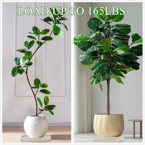 2 Pack Plant Caddy with Wheels,14" Rolling Plant Stand 165 LBS Heavy Duty with Hidden 360 ° Rotating Silent Wheel Wheels for Outdoor Indoor Large Plant Pots, Flower Pot, Patio - Image 5