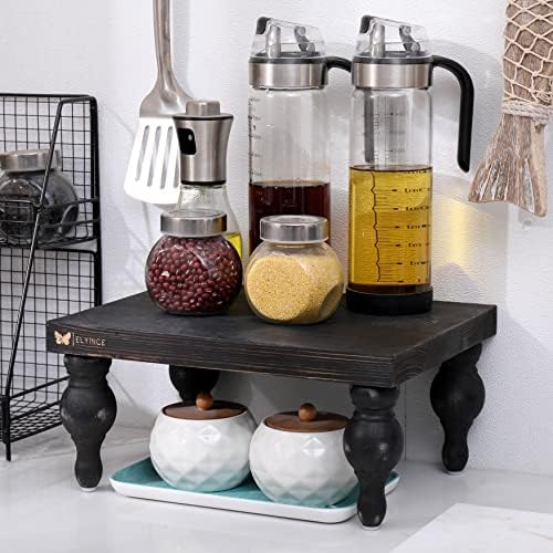 Decorative Wood Risers for Display - 12 x 9 x 5.5 Wood Pedestal Stand Table for Farmhouse Decor, Kitchen Counter Decor - Wooden Kitchen Soap Tray for Farmhouse Table Decor (Classic Black) - Image 5