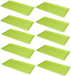 SUNPACK 10" x 20" Heavy Duty Mesh Plastic Seed Starting Tray, Lime Green, 1" (Pack of 10) - Ensures Water Drainage and Aeration, Perfect for Greenhouses or Indoor Gardening by SUNPACK