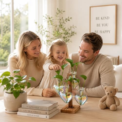 Nacome Plant Terrarium Propagation Stations: Clear Vase with Wooden Stand - Image 2