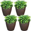 Sunnydaze Anjelica 15.25'' Large Plastic Planter Pot for Plants, Rust, 4pk by SunnydazeDecor