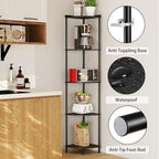 SUNMORY 5 Tier Corner Shelf, 65" Tall Corner Shelves for Living Room Decor - Image 3