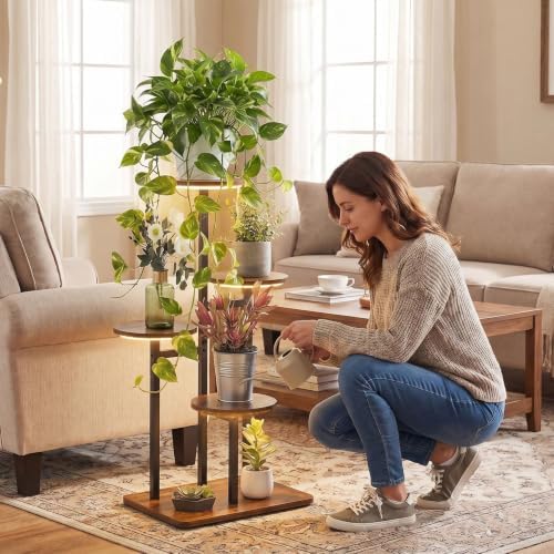 4 Tier Plant Stand Indoor with Grow Light for Multiple Plants - Image 6