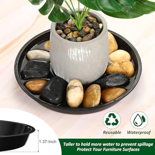 PATIKIL 5 Pack Plastic Plant Saucer, 18 Inch Plant Tray for Pots Round Plant Dish Plant Drip Trays Water Tray for Indoors Outdoors Garden, Black - Image 6