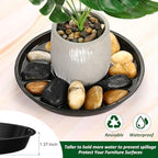 PATIKIL 5 Pack Large Plastic Plant Saucer, 22 Inch Plant Tray for Pots Round Plant Dish Plant Drip Trays Water Tray for Indoors Outdoors Garden, Black - Image 6