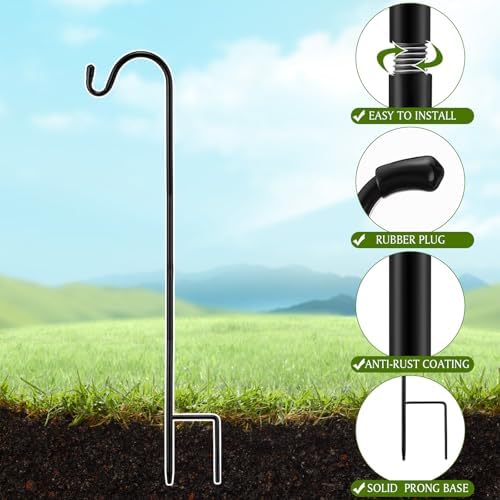 36 Pcs 24 Inch Shepherd Hook for Outdoor Adjustable Bird Feeder Pole - Image 3