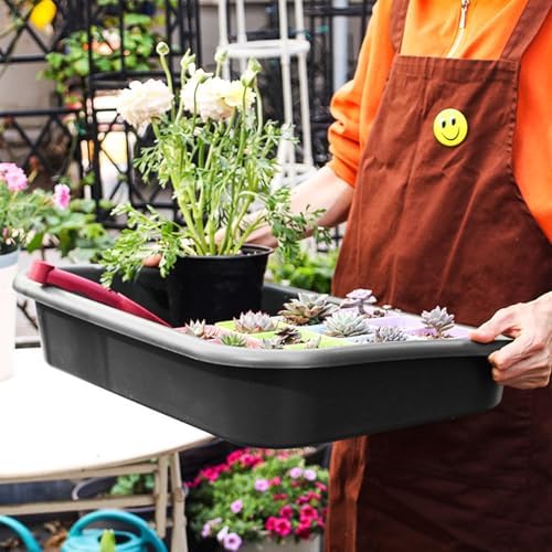 Luwint Garden Tidy Potting Tray, Plant Reportting Tray for Indoor Transplanting Gardening Planting Accessories Large Succulent Table (Black) - Image 3