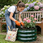 GARDMAX 2 Pack 2x2x1FT Galvanized Round Raised Garden Bed Kit, Metal Planter Boxes Outdoor with Easy Assembly, Large Garden Bed for Vegetables, Fruits, Flower, Herbs Dark Green - Image 7