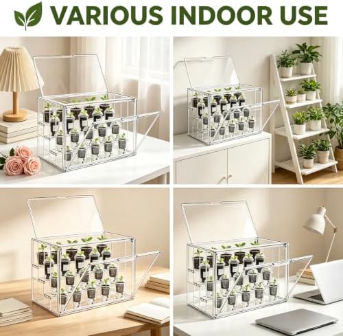 Clear Plant Growing Cabinet Tabletop Nursery Enclosure with Top - Image 7