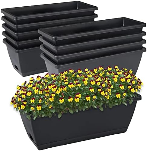 Window Box Planter,10Pack Plastic Vegetable Flower Planters Boxes by CHUKEMAOYI