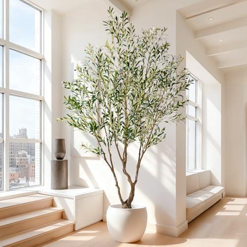7ft Faux Olive Tree with Pot & Moss Artificial Olive Plant Fake Olive Tree for Home Decor, Large Indoor Artificial Trees Faux Plants Indoor Durable Artificial Trees for Living Room/Office by BringNatureToYourHome%EF%BC%81