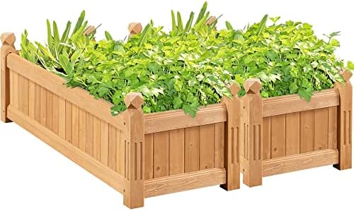 Yaheetech 43.5" Wooden Raised Garden Bed Rectangular Planter Box, 2pcs by Yaheetech
