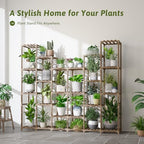 GENTINGBRO 22 Tiers Plant Shelf for Plants Large Indoor Plant Stand Plant Rack Extra Large Wood Plant Stands for Hanging Plant Holder for Patio Balcony Garden - Image 2