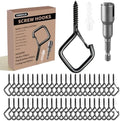 60 Pcs Ceiling Hooks for Hanging Plants, Screw in Hooks Black by Unknown