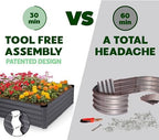Plant & Plot Galvanized Raised Garden Beds Outdoor // 8×4×1 ft Planter Raised Beds for Gardening, Vegetables, Flowers // Large Metal Garden Box // Patented Tool-Free Design (Dark Gray) - Image 2