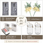 Modern Farmhouse Mason Jar Wall Decor Set of 2, Rustic Grey - Image 2