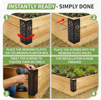 8-Pack Corner Brackets for Wood, Heavy-Duty Metal Corner Brackets for Raised Garden Bed, 11" x 3" x 3" Thickened Garden Bed Corner Brackets, Rust Resistant Raised Garden Bed Corners with Screws - Image 4