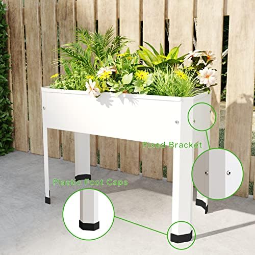 PROXRACER Raised Garden Bed with Detachable Legs Elevated Metal Planter Box for Growing Fresh Herbs Vegetables Flowers Succulents&Other Plants for Outdoor Backyard Patio Deck Balcony White S - Image 7