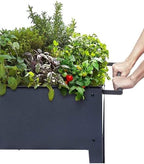 48.5*24.5*35.4in Raised Garden Bed, Raised Planter Box with Legs Outdoor Elevated Garden Bed On Wheels for Vegetables Flower Herb Patio （Black） - Image 3