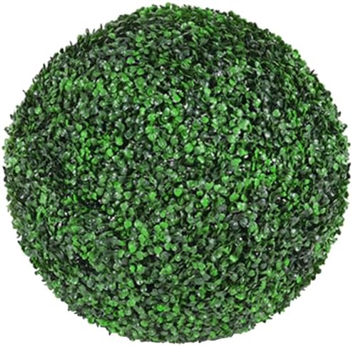 Artificial Plant Topiary Ball 17in, Faux Boxwood Balls, Boxwood Balls Outdoor, All-Year Green Faux Plant Decorative Balls for Backyard, Balcony,Garden, Wedding and Home DéCor by MHUQIA