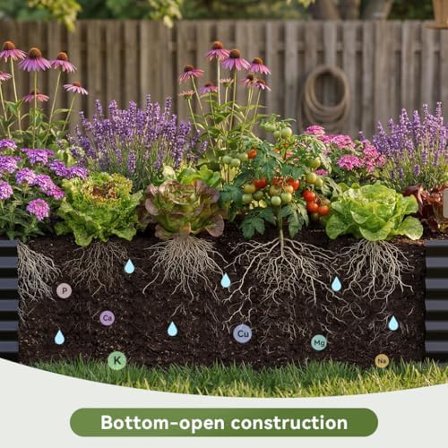 COMHOMA 2 Pack Galvanized Raised Garden Bed,6x3x2ft Large Metal Planter Box for Outdoor Vegetables,Corrugated Steel Herbed Plants Container,Extra Deep Gardeners Kits with Open Bottom - Image 3