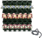 Garden 36 Pockets Self Watering Vertical Planters, Timer Drip Irrigation System, Wall Mounted Stackable Planter Rain Sensor & IPX6 for Balcony Garden, Vegetables, Herbs, Flowers by Unknown
