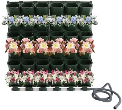 Vertical Planter, 36 Pockets Wall Mounted Self-Watering System with Timer, Outdoor/Indoor Vertical Garden Planter for Herbs, Flowers, Veggies, Includes Drip Irrigation System (Dark Green) by Unknown