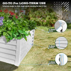 Anleolife 4x4x1.5ft Square Galvanized Raised Garden Bed, Antique White - Image 3