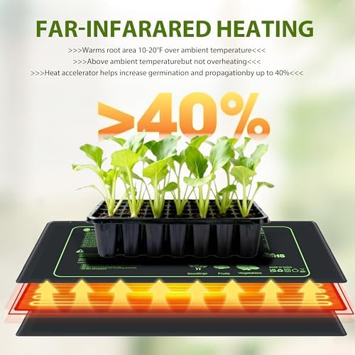 4 Pack Seedling Heat Mat 10" x 20.75" Waterproof Plant Heating Pad for Seed Starting Germination Hydroponics & Greenhouse Durable Warming Plant Heat Mat for Indoor Gardening Brewing Greenhouses - Image 2