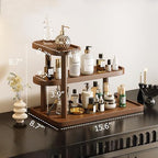 Brown Pine Wood Perfume Organizer, Perfume Display Vanity Storage Stand - Image 3