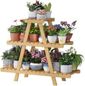 Plant Stand Bamboo for Indoor Outdoor 3 Tier Plant Shelf Flower Pot Holder Ladder Rack for Windowsill Garden Balcony Living Room Patio,Walnut by Unknown