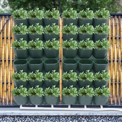 Vertical Wall Planter, Self-Watering Vertical Garden Planter Set with 36 Pots, Stackable Planters Grow Pots with Electronic Timer for Growing Veggies, Fruits, Herbs, Flowers. - Image 6