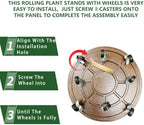 20" Metal Heavy Duty Rolling Plant Caddy with Wheels, 2-Pack Stand - Image 3