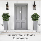 Mueller M-Resin Heavy Duty Tall Planters for Outdoor Plants, Indoor Grande Plant Pots, Boxes, Trees, Flower Pots, 2-Piece Set, 24”, Modern Design, Built-in Drainage, Front Porch Decor, Light Gray - Image 3