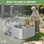 4 Pack 2x2FT Corrugated Galvanized Steel Raised Garden Bed Outdoor, Metal Above Ground Garden Bed for Vegetables and Flowers, Raised Beds for Gardening-2x2FTx10Inch - Image 5