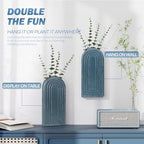 EOSAHR Wall Vase for Boho Room Decor: Wall Planter for Flowers, Denim Blue - Image 6