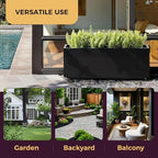 40Wx12Dx16H Black Metal Planter Box, Easy Assembly Raised Garden Bed - Image 7