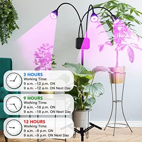 Plant Grow Light with Stand, Full Spectrum 60W LED Floor Plant Lamp for Indoor Plants Growing,Height Adjustable Plant Lamp Timer 3/9/12H - Image 5